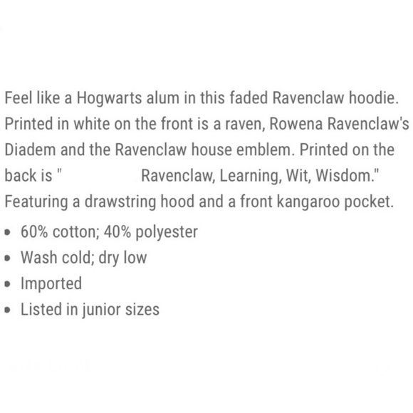 HARRY POTTER RAVENCLAW Pigment Hoodie! - Picture 7 of 8